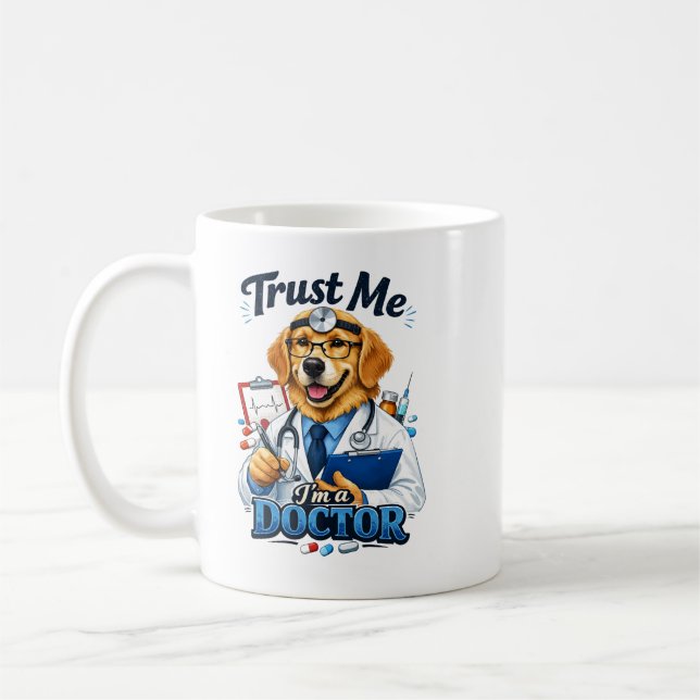 Caneca De Café Trust Me I’m a Dogtor Funny Dog Doctor (Esquerda)
