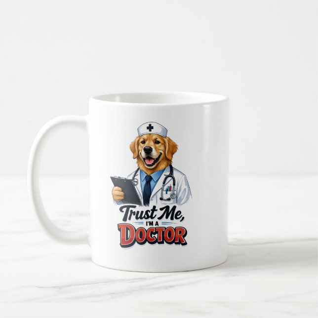 Caneca De Café Trust Me I’m a Dogtor Funny Dog Doctor (Esquerda)