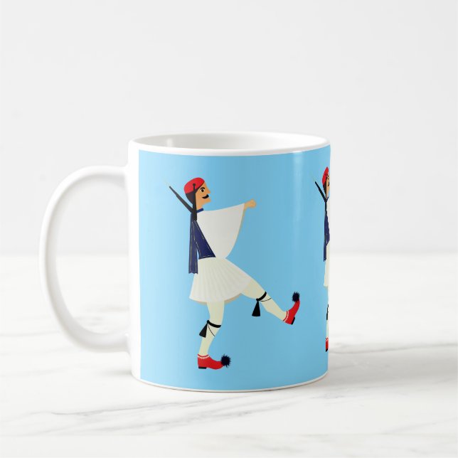 Caneca De Café Tsolias (Evzonos) com souvenir de Grécia de fustan (Esquerda)