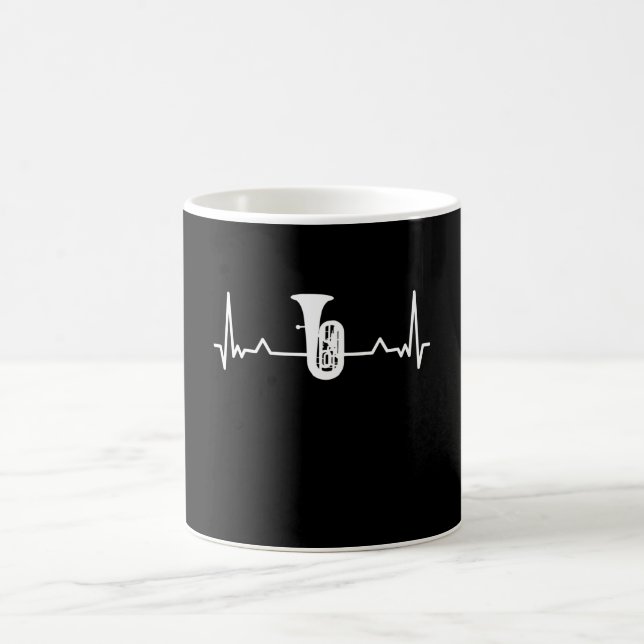 Caneca De Café Tuba Marching Banda Heartbeat Engraçado Presente (Centro)
