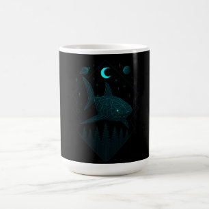 Caneca De Café Tubarão Astral - Predador do Oceano Cósmico