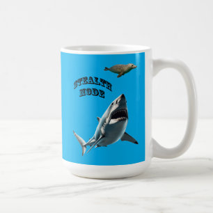 Caneca De Café Tubarão Branco Caçando uma Foca Submersa URM