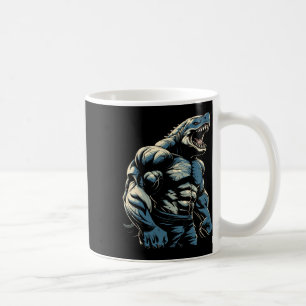 Caneca De Café Tubarão De Construção De Bacalhau No Gym Workout
