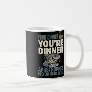 Caneca De Café Tubarão de Gramática Divertido Professor de Inglês
