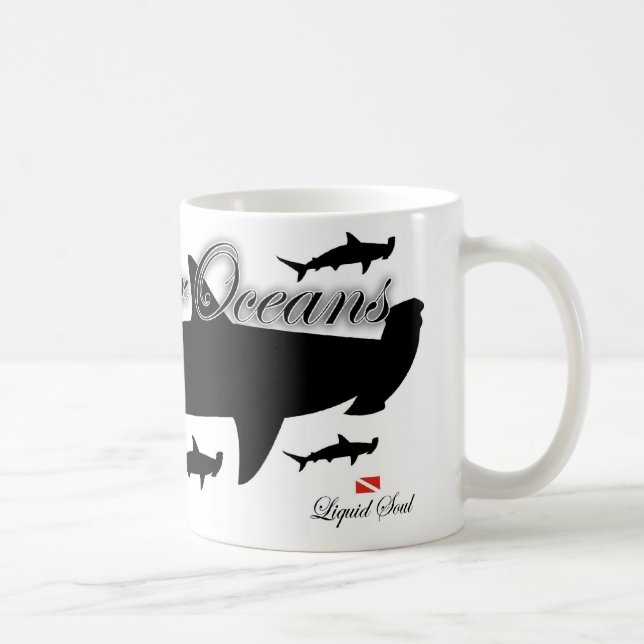 Caneca De Café Tubarão de HammerHead - salvar nossos oceanos (Direita)