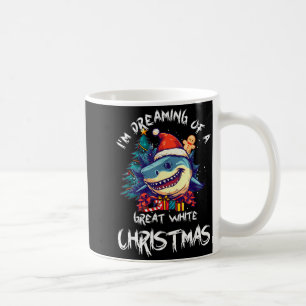 Caneca De Café Tubarão de Natal Chapéu do Papai Noel Xmas Papai N