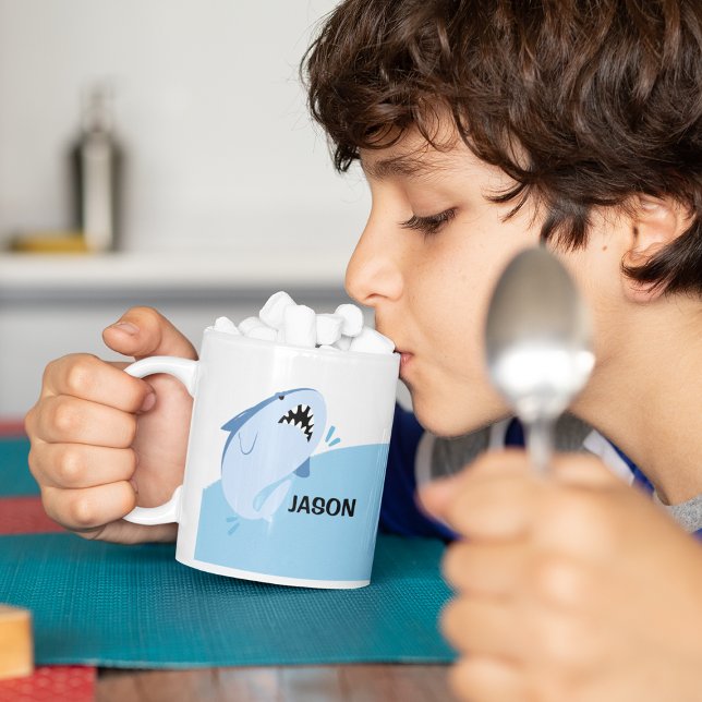 Caneca De Café Tubarão de nome personalizado (Shark Personalized Boy Name Mug
)