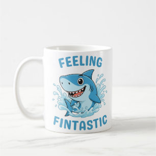 Caneca De Café Tubarão Engraçado Sentindo-se Fantástico