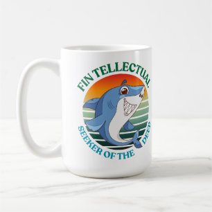 Caneca De Café Tubarão Intelectual Buscador das Profundezas da Ac