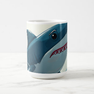 Caneca De Café Tubarão Perto de Barco