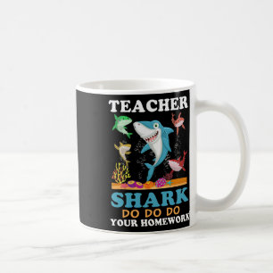 Caneca De Café Tubarão-professor faz o seu trabalho de casa