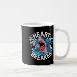 Caneca De Café Tubarão Quebra-Corações Cute Design Divertido de A