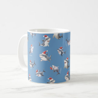 Caneca De Café Tubaraões de Natal Arremessados no Azul