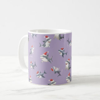 Caneca De Café Tubaraões de Natal Jogados no Roxo Claro