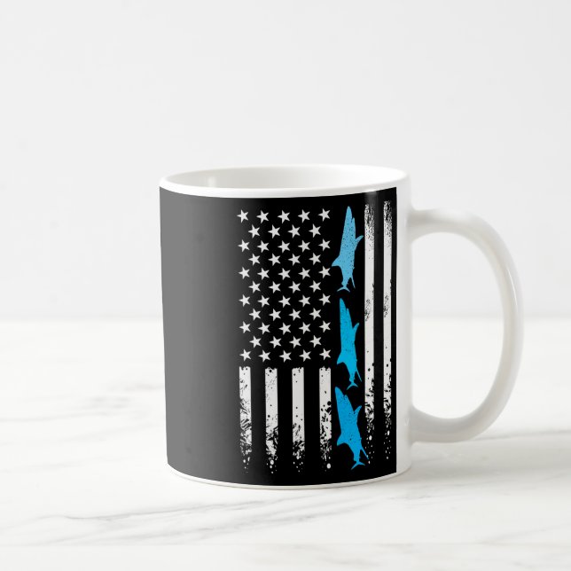 Caneca De Café Tubarões 4 De Julho De Bandeiras Americanas Crianç (Direita)