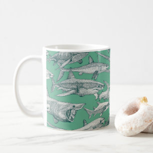 Caneca De Café tubarões apenas peppermint azul-esverdeado escuro