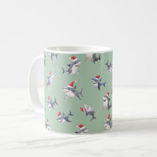 Caneca De Café Tubaroes de Natal Jogados em Verde Claro