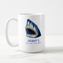 CANECA DE CAFÉ TUBARÕES VÃO TE MATAR MANO... CITAÇÃO ENGRAÇADA