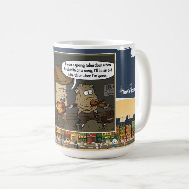 Caneca De Café Tuberdour | Humor Clássico de Jogo de Palavras Mus (Frente Esquerda)