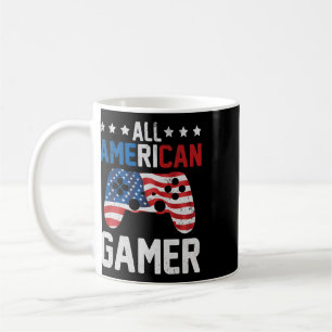 Caneca De Café Tudo Americano Gamer 4 de Julho Meninos Patriota I