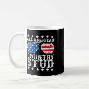 Caneca De Café Tudo Americano Garanhão Country 4 De Julho Bandeir