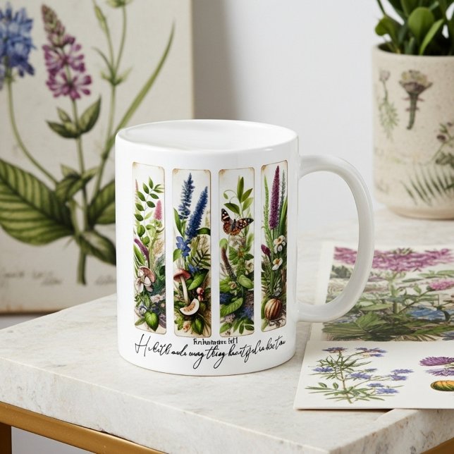 Caneca De Café Tudo bonito em seu tempo botânico (Criador carregado)