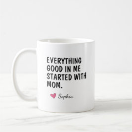 Caneca De Café Tudo De Bom Em Mim Começou Com A Mamãe