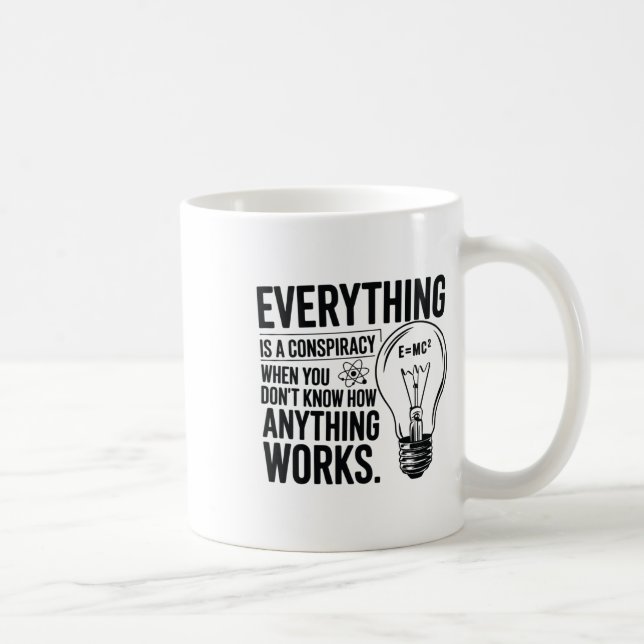 Caneca De Café Tudo É Uma Conspiração. Adesivo (Direita)