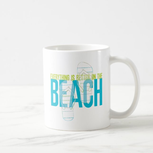 Caneca De Café Tudo está melhor na praia (Direita)