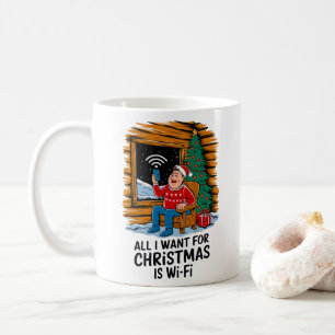 Caneca De Café Tudo o que eu quero no Natal é uma Arte Engraçada 