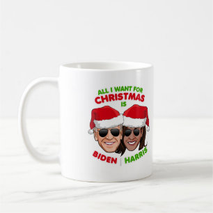 CANECA DE CAFÉ TUDO O QUE EU QUERO PARA O NATAL É BIDEN HARRIS
