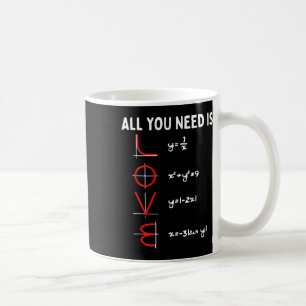Caneca De Café Tudo o que Você Precisa É Amor Matemática Dia dos