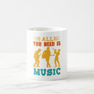 Caneca de Café Tudo o que Você Precisa É Música