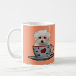 Caneca De Café Tudo parece melhor com um filhote de cachorro