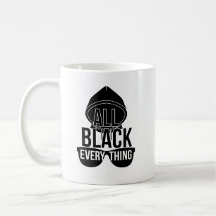 Caneca De Café Tudo Preto - Design Engraçado Minimalista