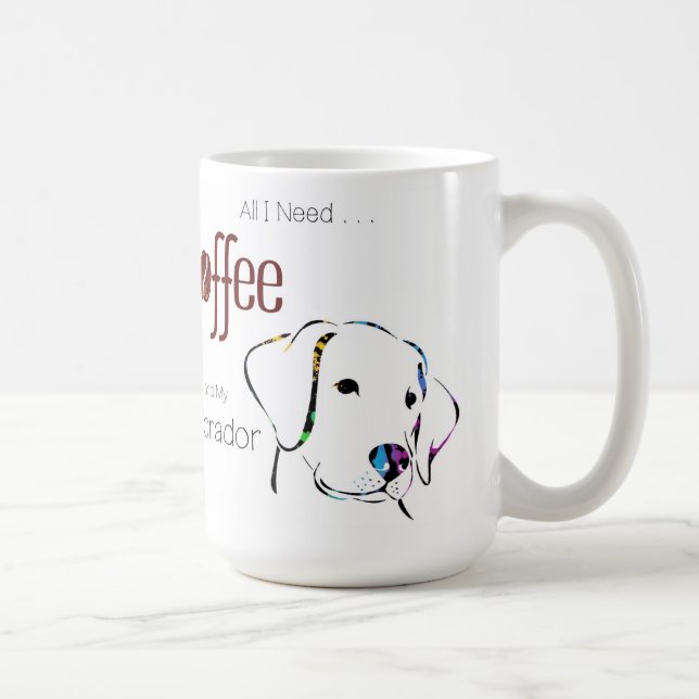 Caneca De Café Tudo que preciso é café e meu labrador (Direita)