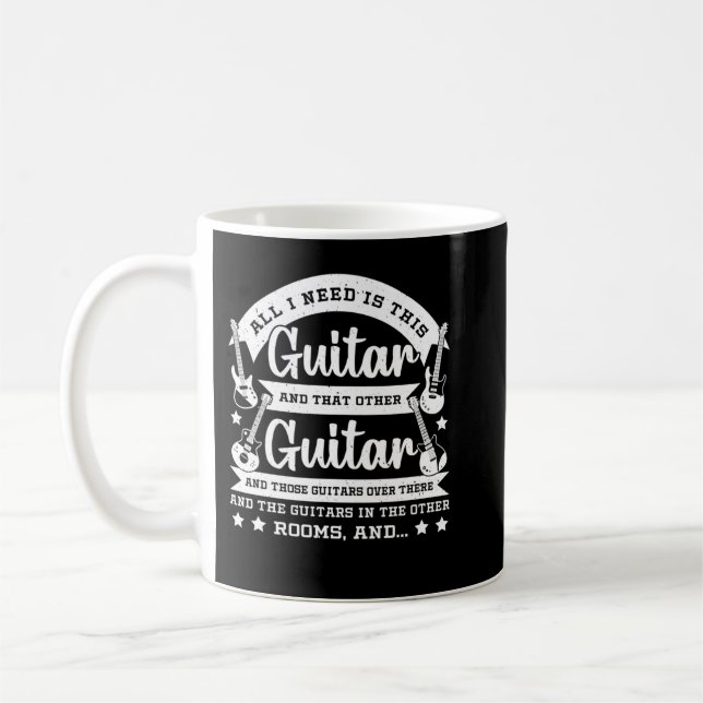 Caneca De Café Tudo que preciso é desta guitarra e daquele outro  (Esquerda)