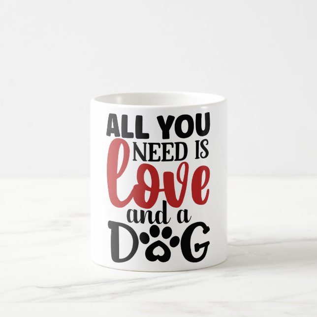 Caneca De Café Tudo que você precisa é amor e cão (Centro)