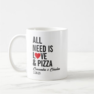 Caneca De Café Tudo Que Você Precisa É De Amor E Pizza Napkins
