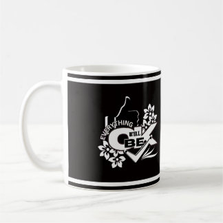 Caneca De Café Tudo Vai Ficar Bem" Teto Gráfico Motivacional