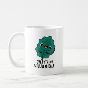 Caneca De Café Tudo Vai Ser O-Kale, Cute Veggie Pun