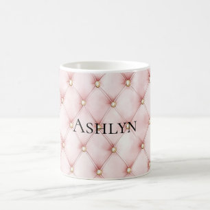 Caneca De Café Tufões Dourados, cor-de-rosa, pincelados