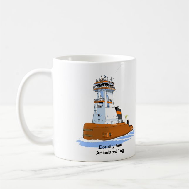 Caneca De Café Tug Dorothy Ann e barge Pathfinder (Esquerda)