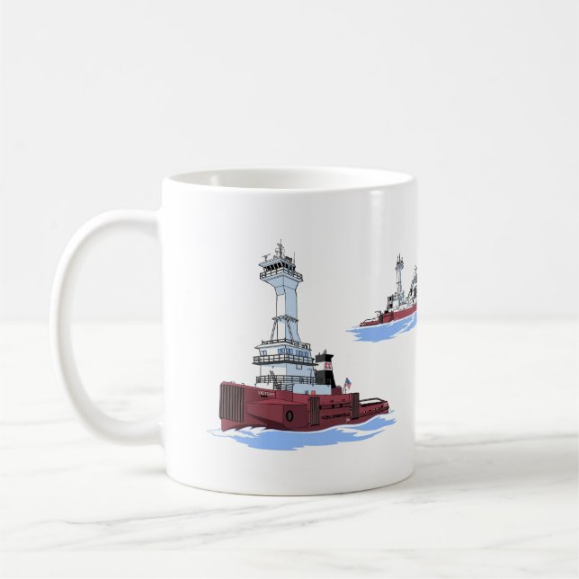 Caneca De Café Tug Victory e Barge James L. Kuber (K&K) (Esquerda)