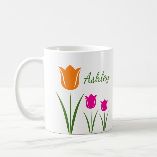 Caneca De Café Tulip Flower Mugs (Esquerda)