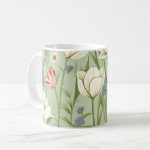 Caneca De Café Tulip Meadow em Sage Green