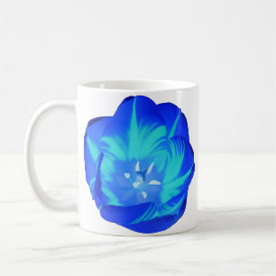 Caneca De Café Tulipa Azul Brilhante