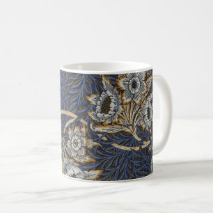 Caneca De Café Tulipa de William Morris no padrão Willow em azul