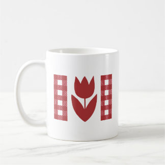 Caneca De Café Tulipa do vidro de leite do vintage e guingão da