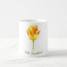 Tulipa personalizada amarela e vermelha